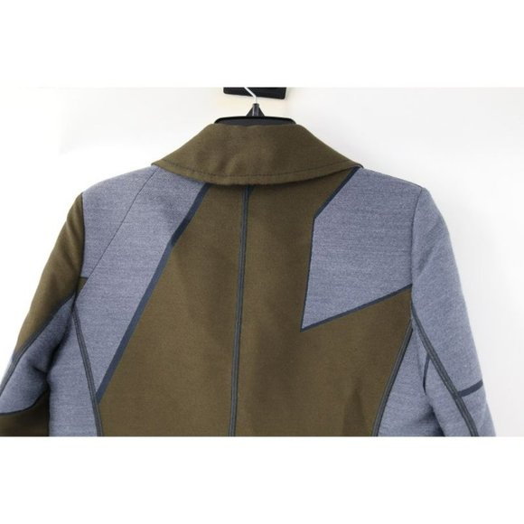 piazza sempione coat womens 42 wool blend geometric‎ colorblock button up jacket - Picture 7 of 16